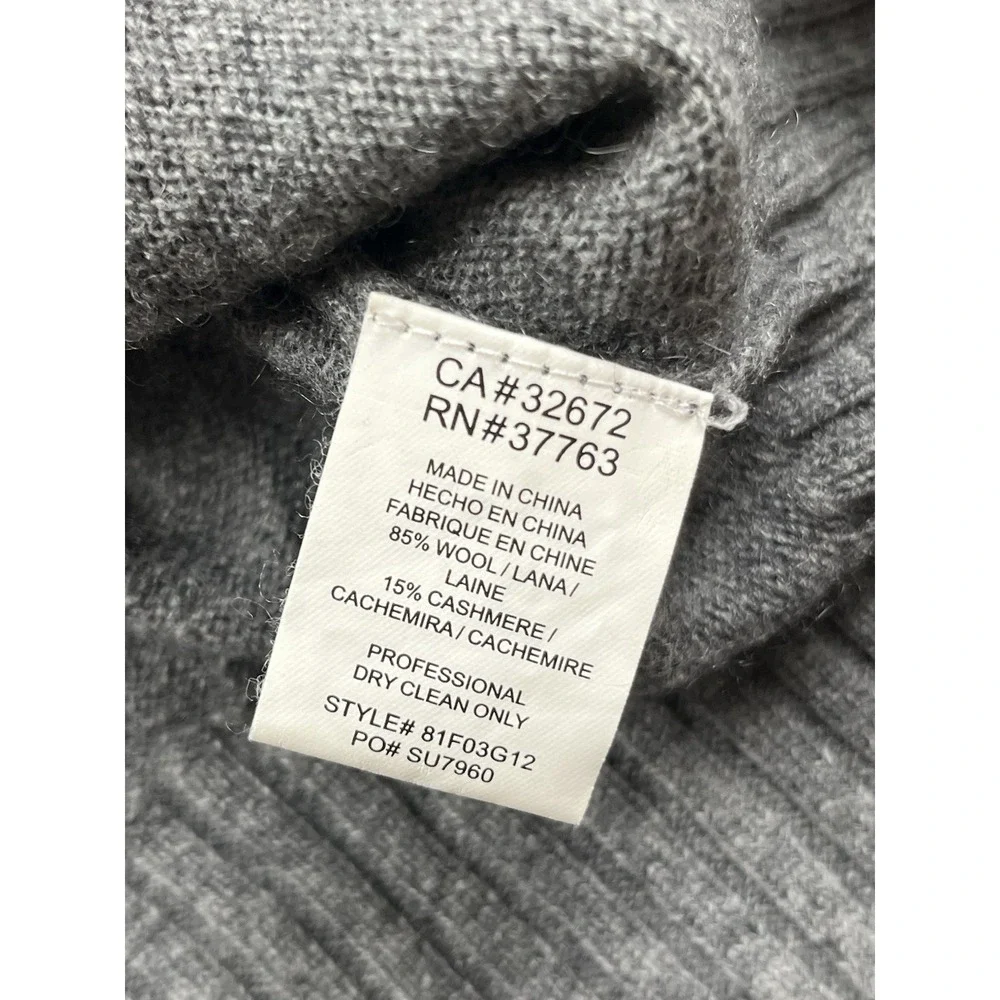 C&C California Cropped Sweater Women Size M Cashmere Wool Blend Gray Turtleneck